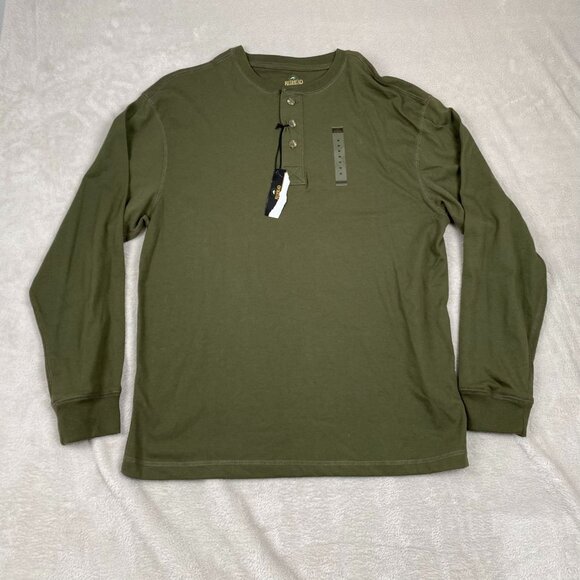 RedHead Mens Shirt M Green Henley Long Sleeve Cotton/Polyester Casual Everyday W - Picture 13 of 14